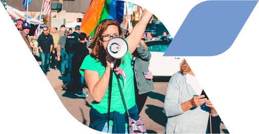 woman with megaphone